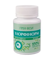 Хлорфінорм (природний антисептик з антибіотичним ефектом, джерело хлорофілу), Грін Віза, 60 таб