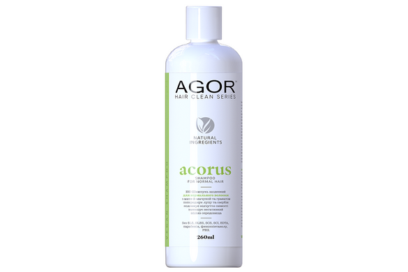 Біо-шампунь ACORUS щоденний для нормального волосся (vegan), AGOR, 250 мл
